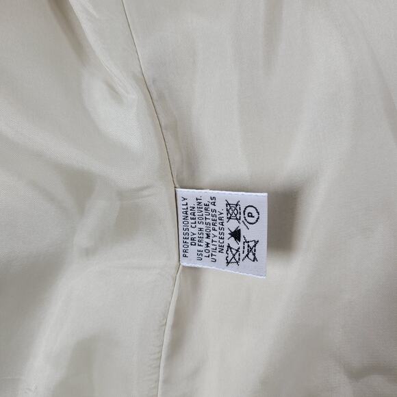 VTG AKA Eddie Bauer Silk Blend Jacket Womens 10 Cream Tan Lined Preppy Academia - Picture 13 of 14